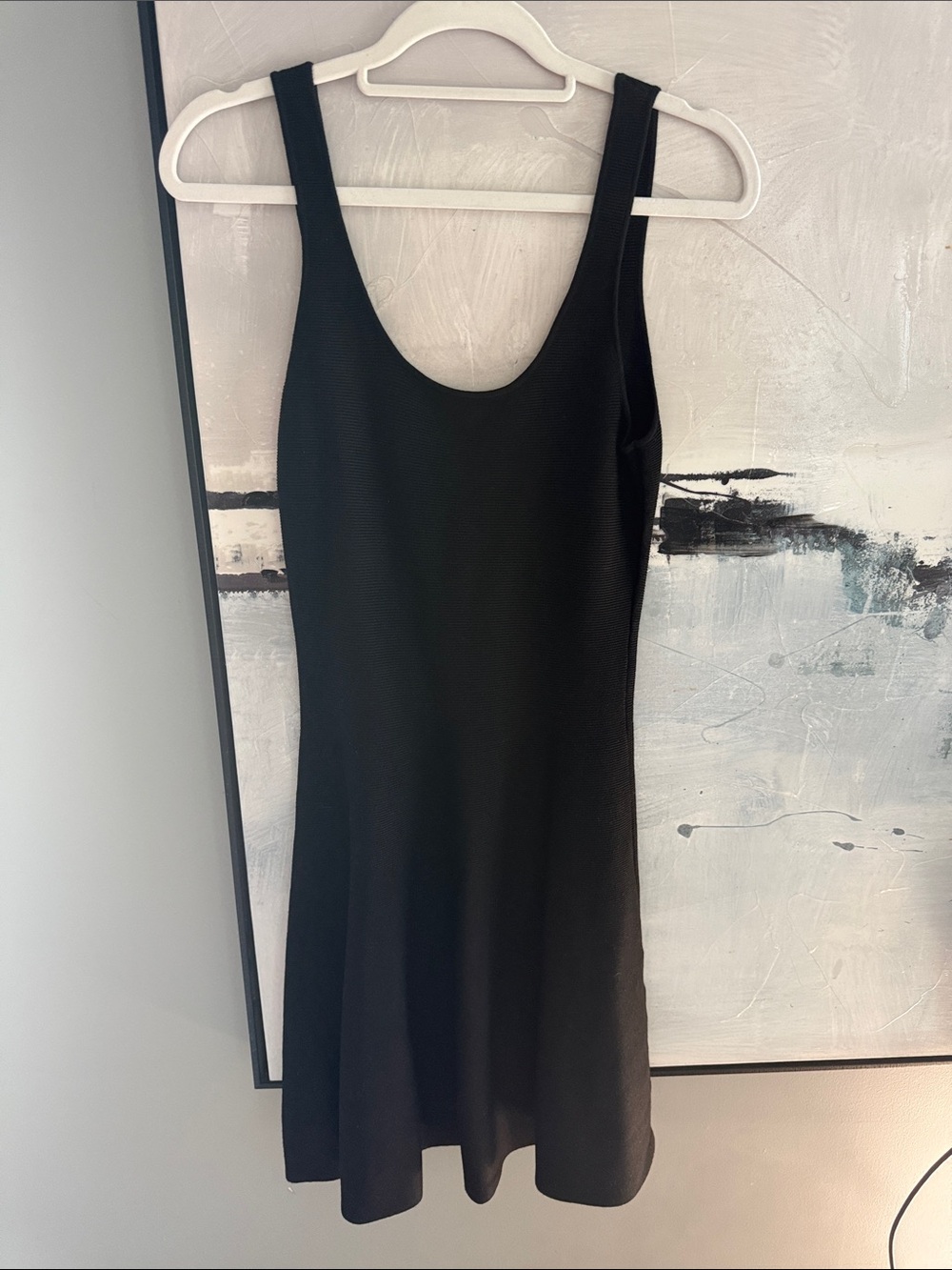 H&M size small ribbed knit Classic Black Scoop Neck Women's Dress